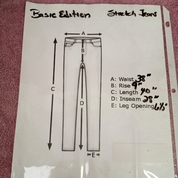 Basic Editions Size XXL Pull On Jeans Comfort Stretch Waistband - Picture 11 of 11